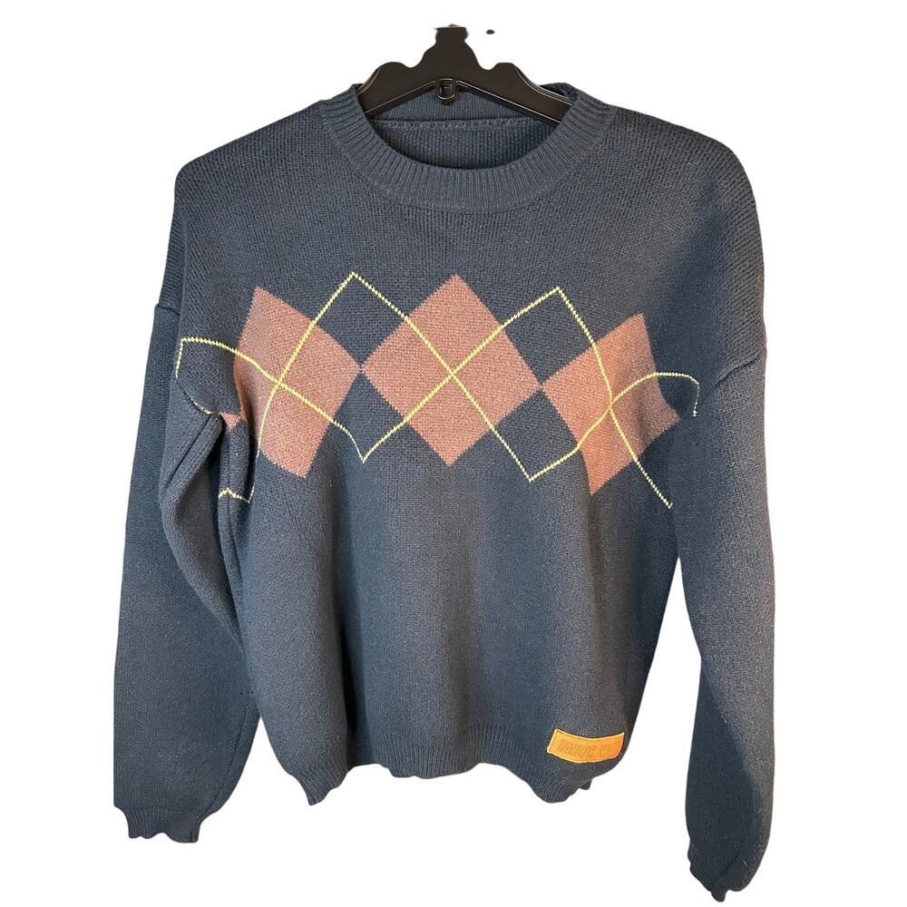 Taylor Swift Red (1989 Taylor's Version) navy blue argyle knit sweater small
